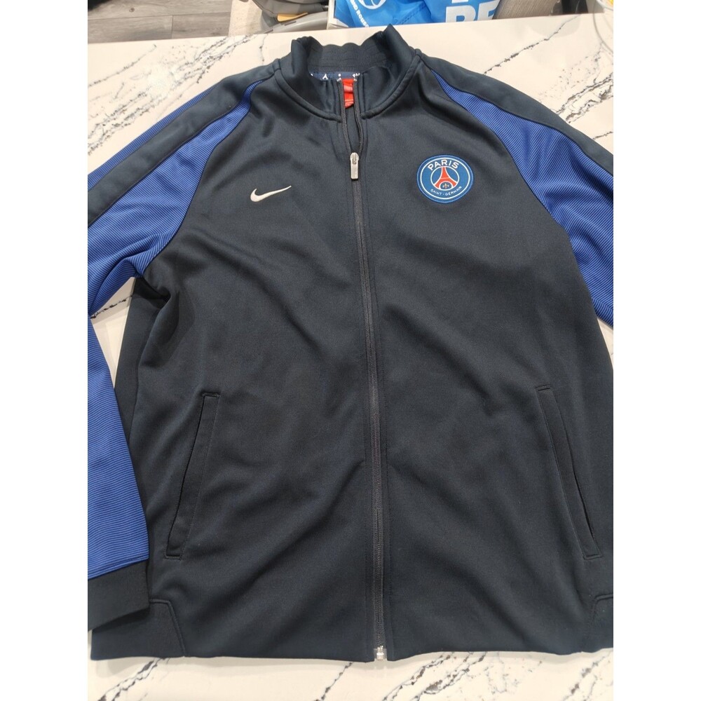Nike Mens XL Paris Saint Germain Soccer Blue Full Zip Track Jacket
